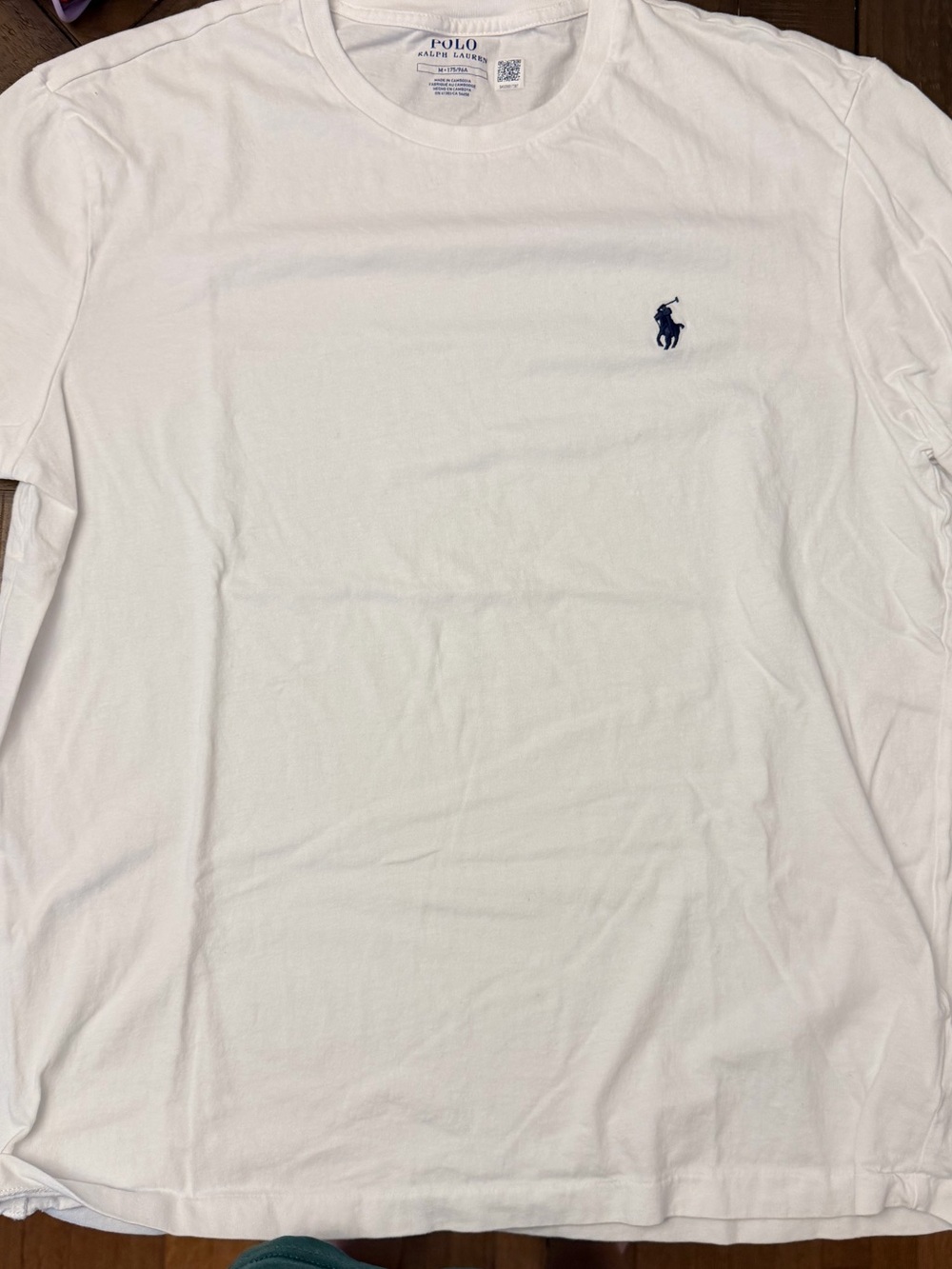 Polo by Ralph Lauren White Crew Neck Tee with Navy Pony